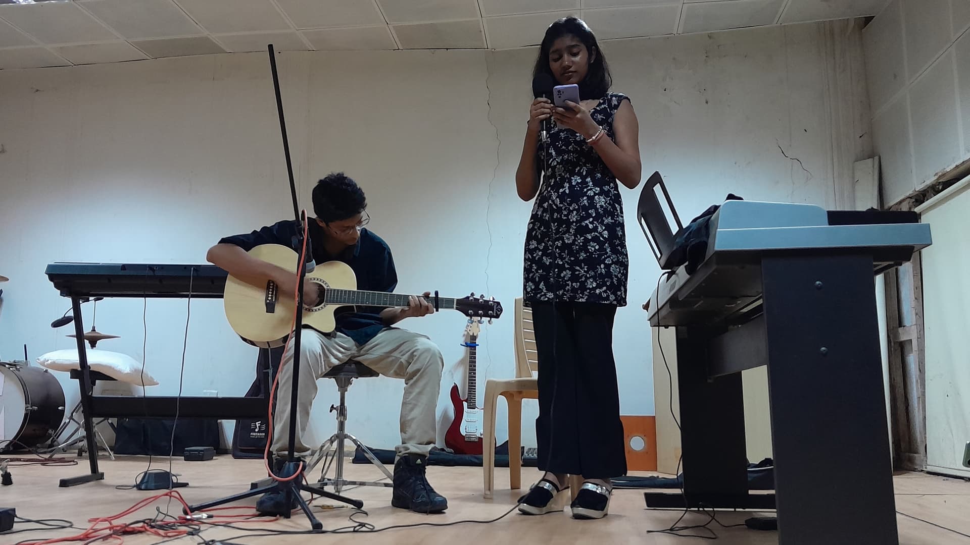 Anushree (Vocals) and Anuj (Guitar)